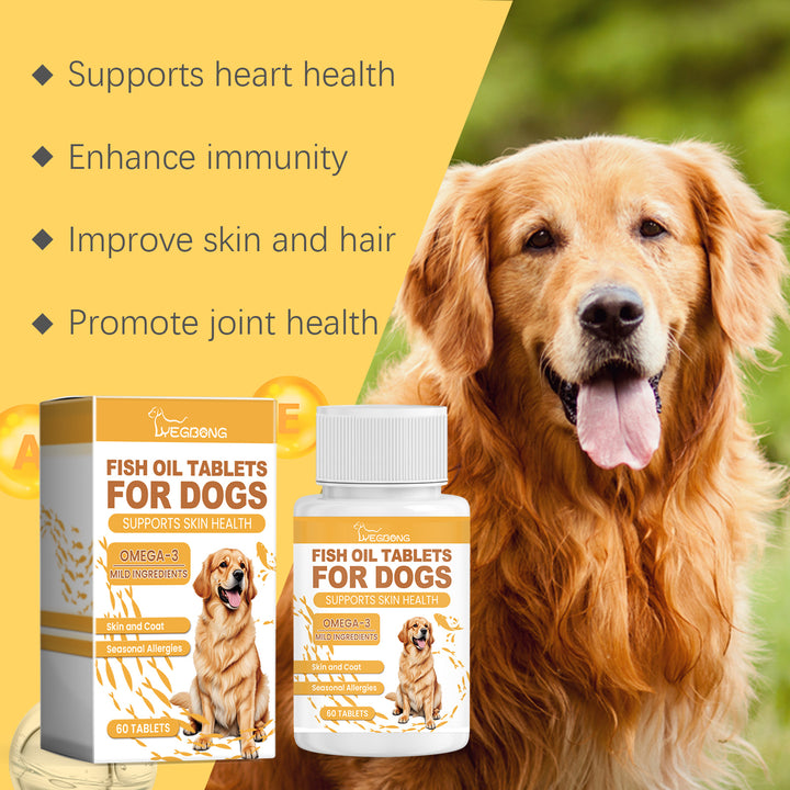 Dog Fish Oil Tablets for Daily Skin & Coat Support