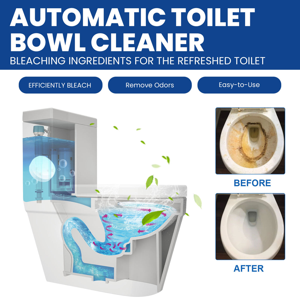 Toilet Cleaning Tablets for Automatic Descaling & Odor