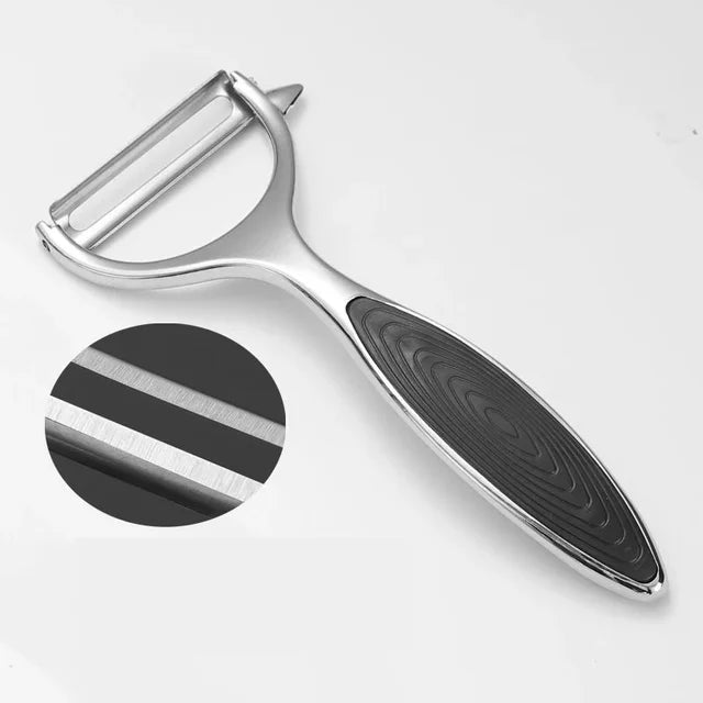 Stainless Steel Potato Peeler With Eye Remover & Grip