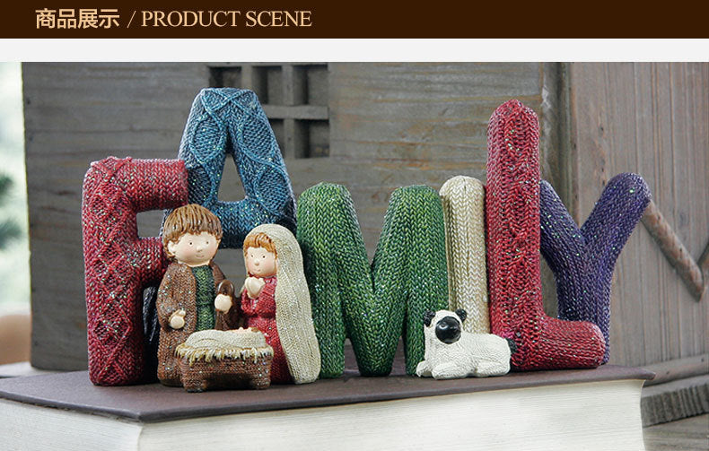 Knitted Christmas Letter Decorations & Nativity Decor