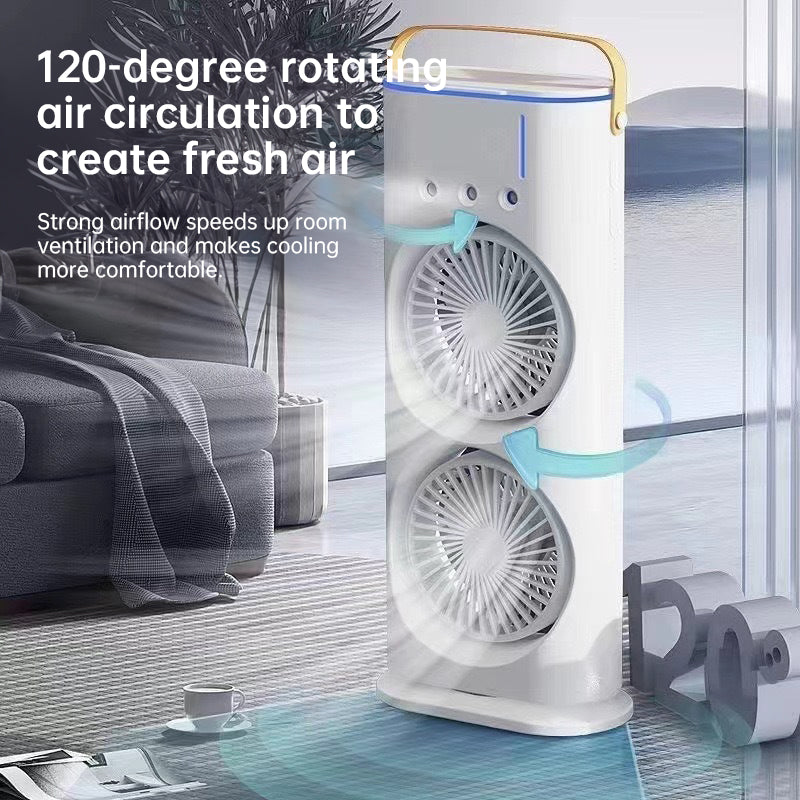Rechargeable Mini Desk Fan with Mist Spray Cooling