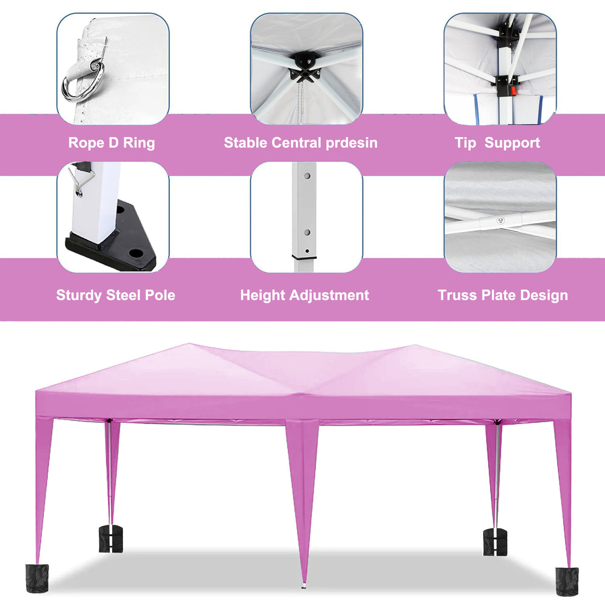 10x20 Pop-Up Canopy with UPF 50+ Sun Shade & Walls