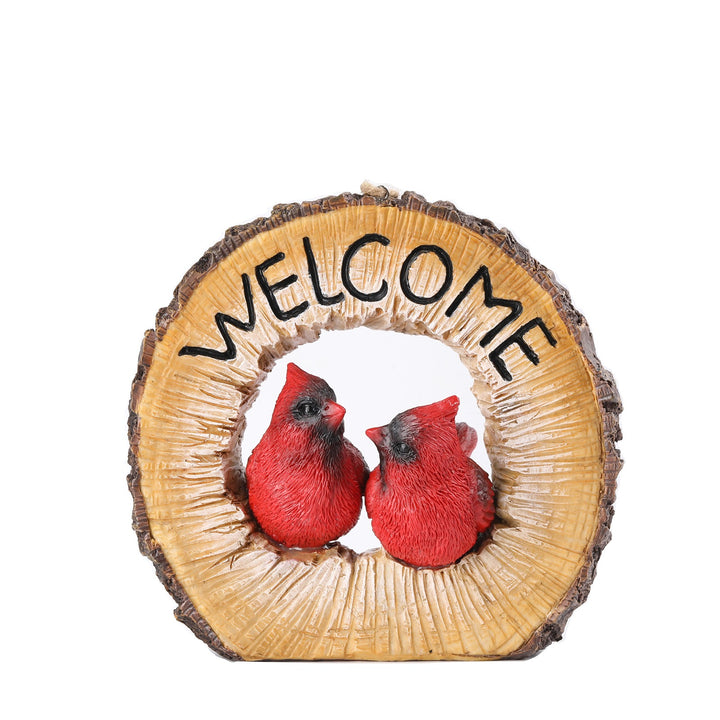 Cardinal Pair Welcome Door Ornament for Rustic Porch