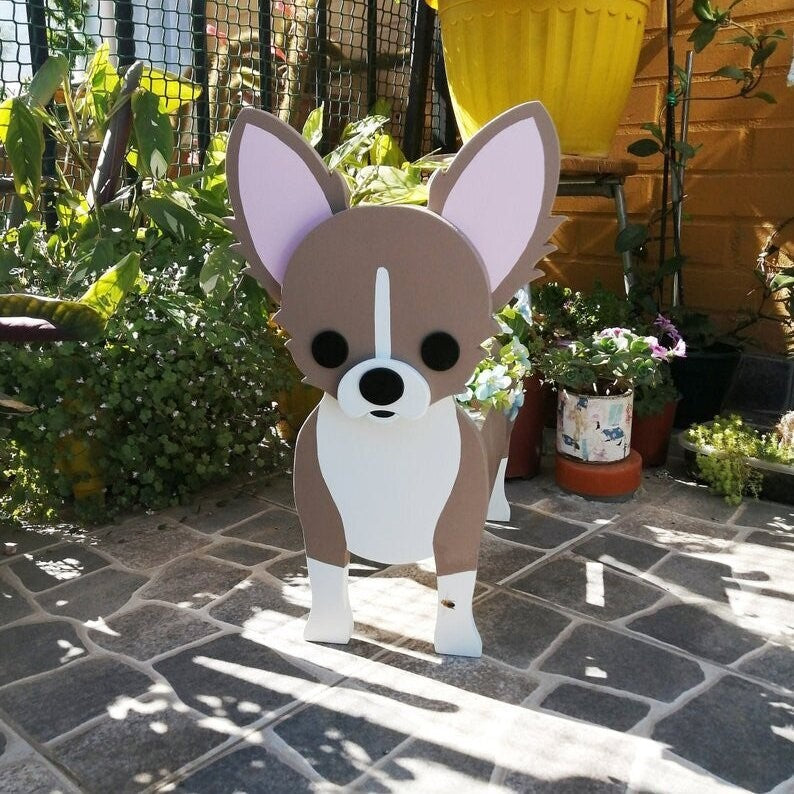 Dog Silhouette Flower Planter for Garden and Patio Decor