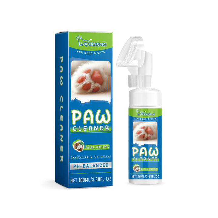 Dog Paw Cleaner Foam With Built-In Brush For Soft Paws