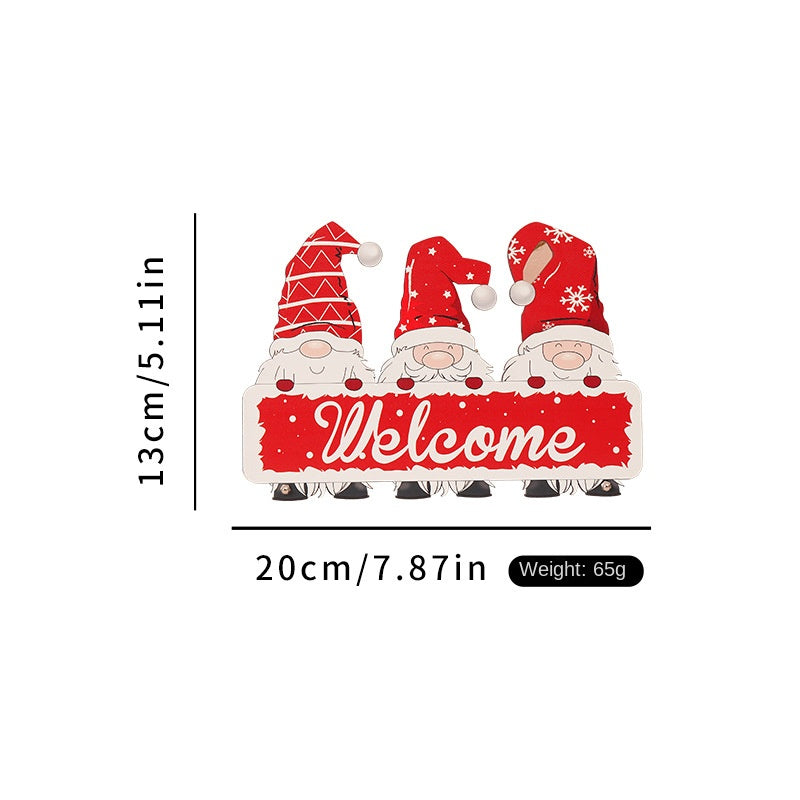 Christmas Welcome Wooden Plaque for Festive Entryways