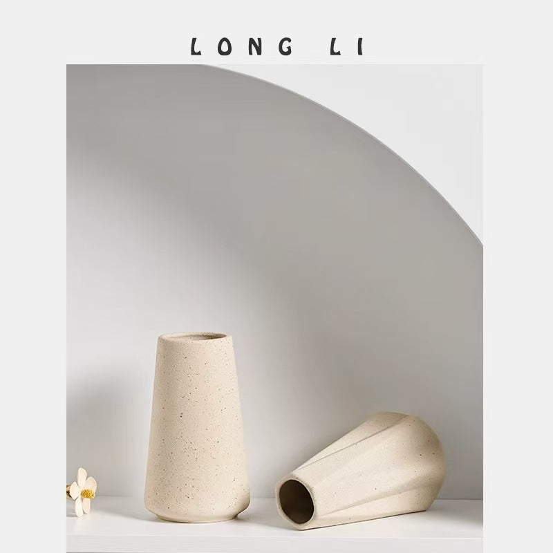 Minimalist Speckled Ceramic Vase for Dried Flowers