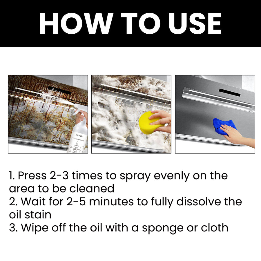 Heavy Oil Foam Cleaner — Spray & Wipe Grease Remover