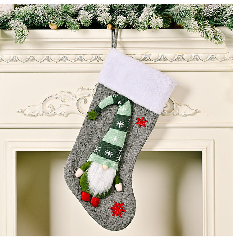 Knitted Christmas Stocking Set for Festive Mantels