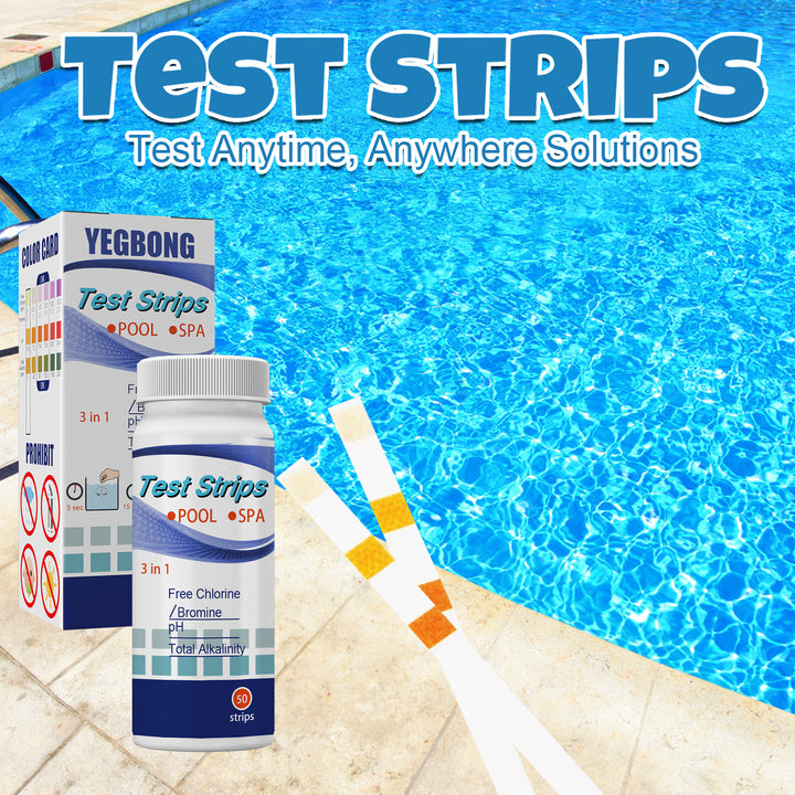 Pool Water Test Strips, 3-in-1 Chlorine pH Test Kit