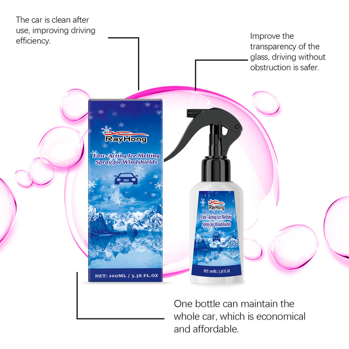 Windshield De-Icer Spray for Fast Winter Ice Removal