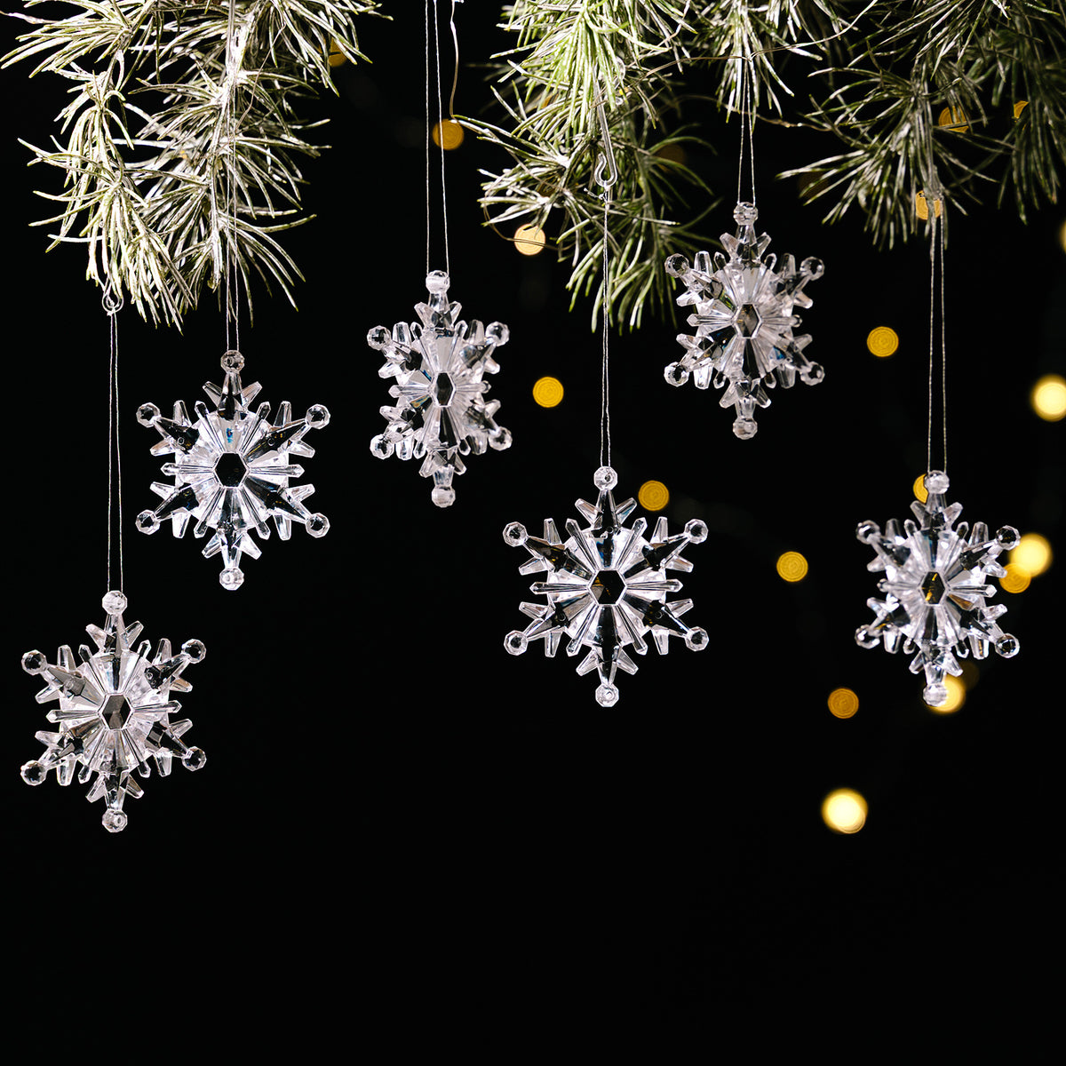 Transparent Snowflake Ornaments for Sparkling Trees