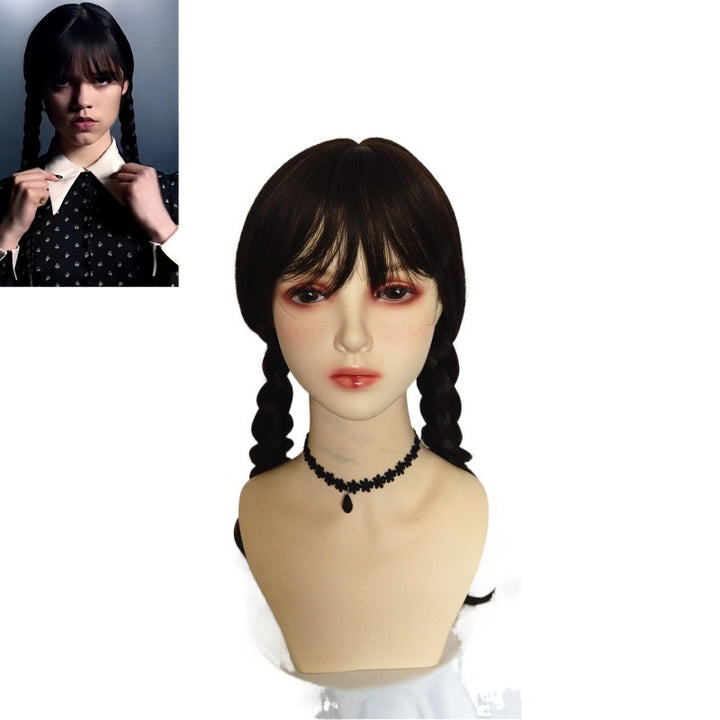 Black Braided Wig – Wednesday-Inspired Costume Hair
