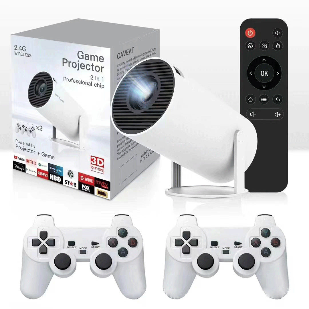 Home Projector Game Console with 2 Wireless Controllers