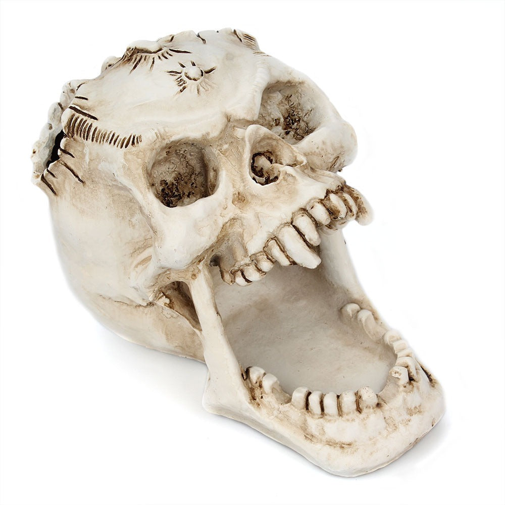 Skull Pen Holder Desk Organizer for Gothic Desk Decor