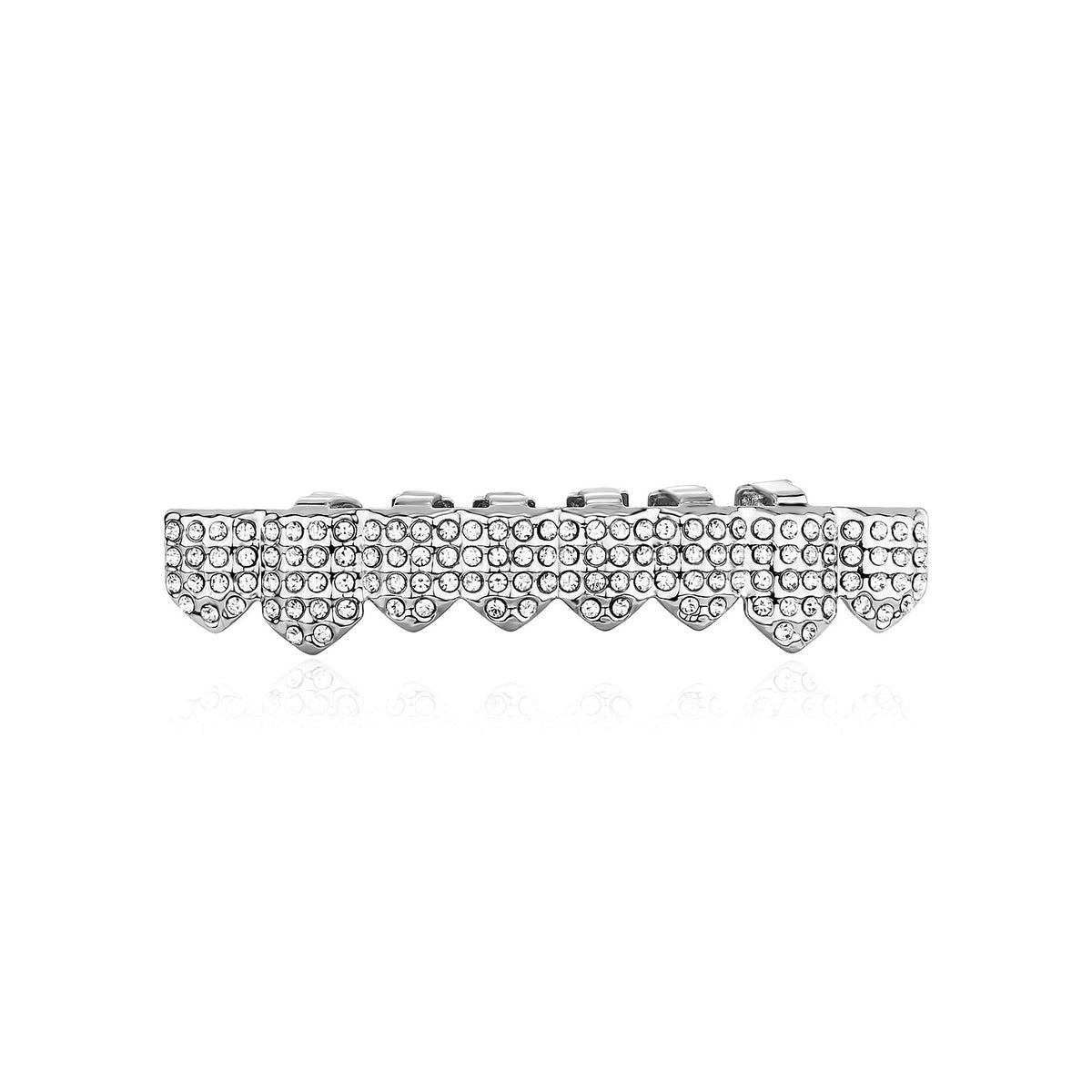 Gold Tooth Grillz Set — Full Iced-Out 8-Tooth Rhinestone