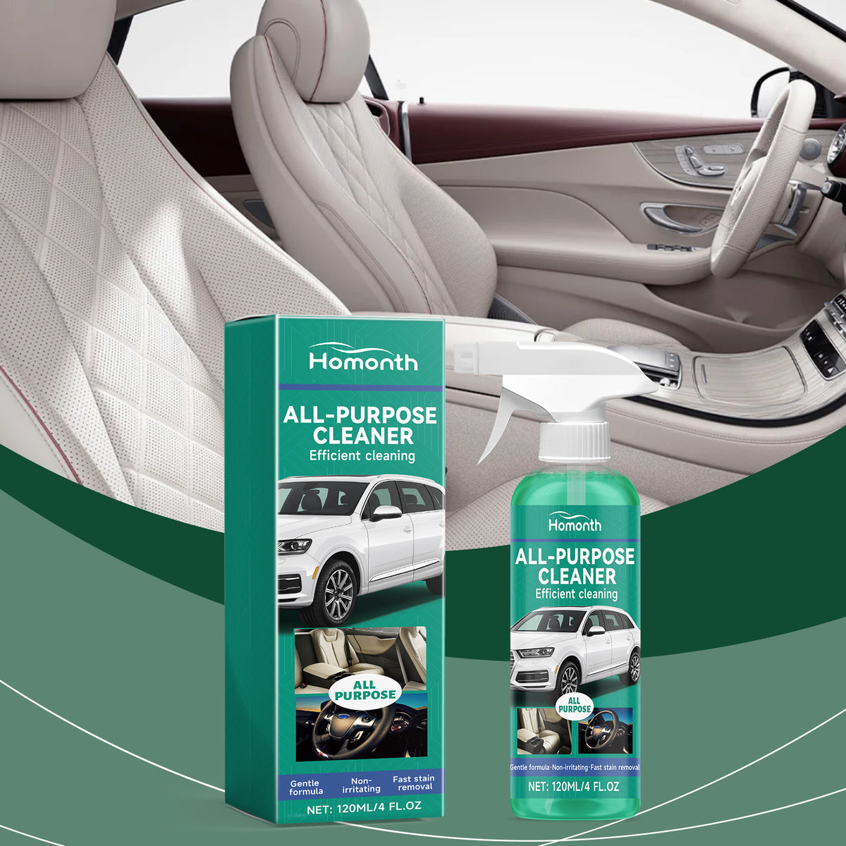 Car Interior Foam Cleaner for Fast Stain Removal & Care