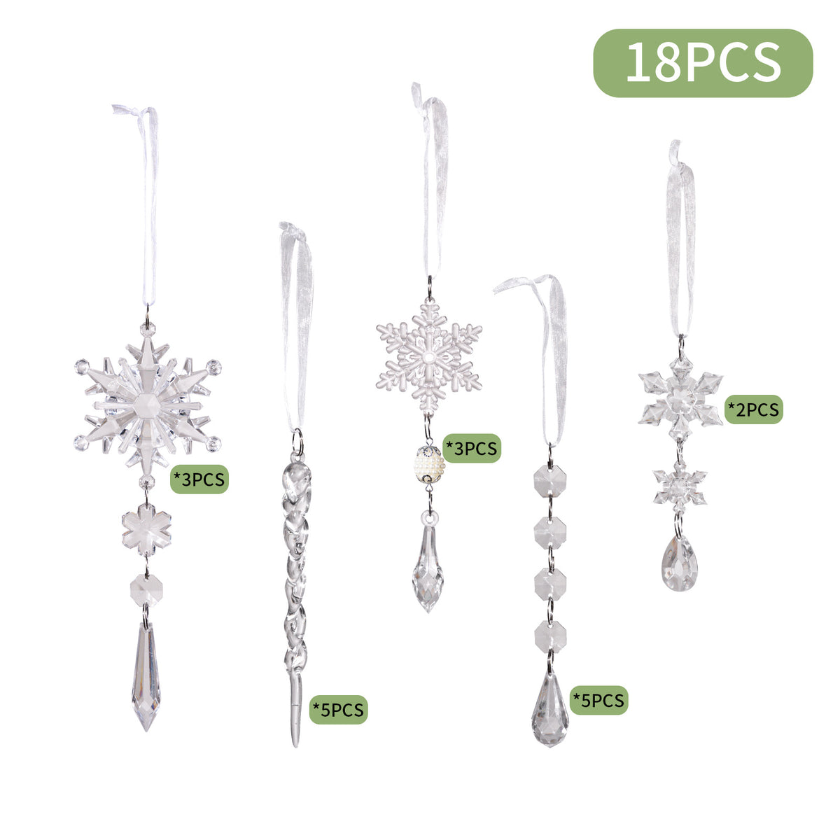 Snowflake Christmas Ornaments for Sparkling Trees
