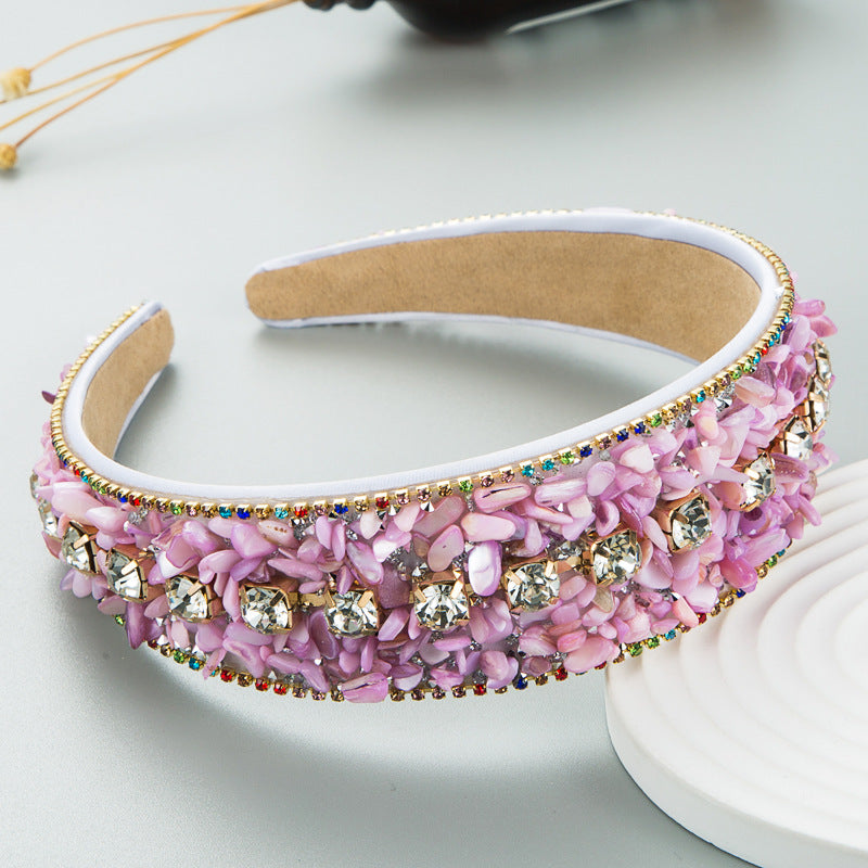Jeweled Beaded Headband - Colorful Crystal Statement Piece