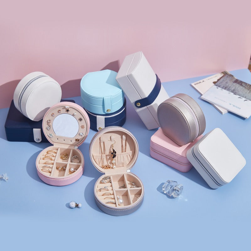 Portable Jewelry Box for Rings, Earrings & Necklaces