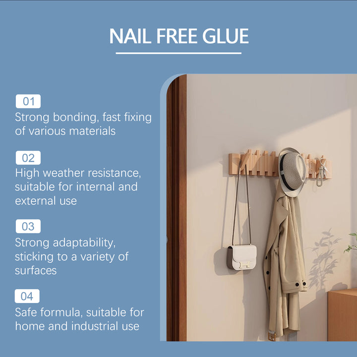 Nail-Free Adhesive for Strong, Weather-Resistant Mounting