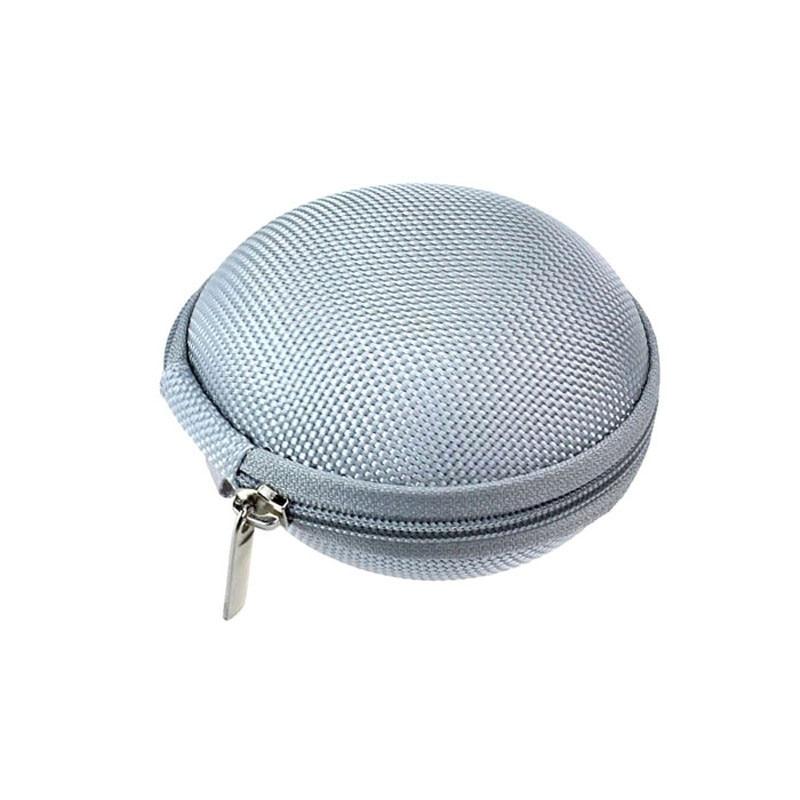 Mini Round Zipper Earphone Pouch for Coins and SD Cards