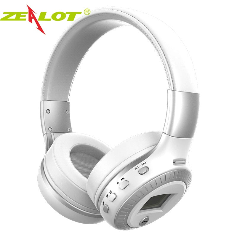 Wireless Headphones with FM Radio and microSD Playback