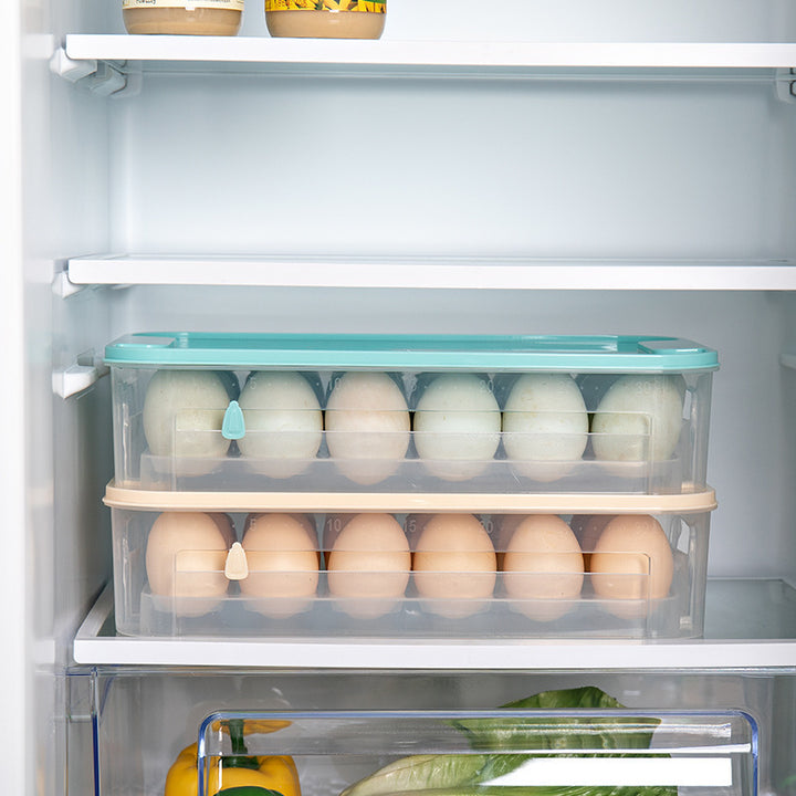 Stackable Egg Storage Box with Lid for Fridge Organization