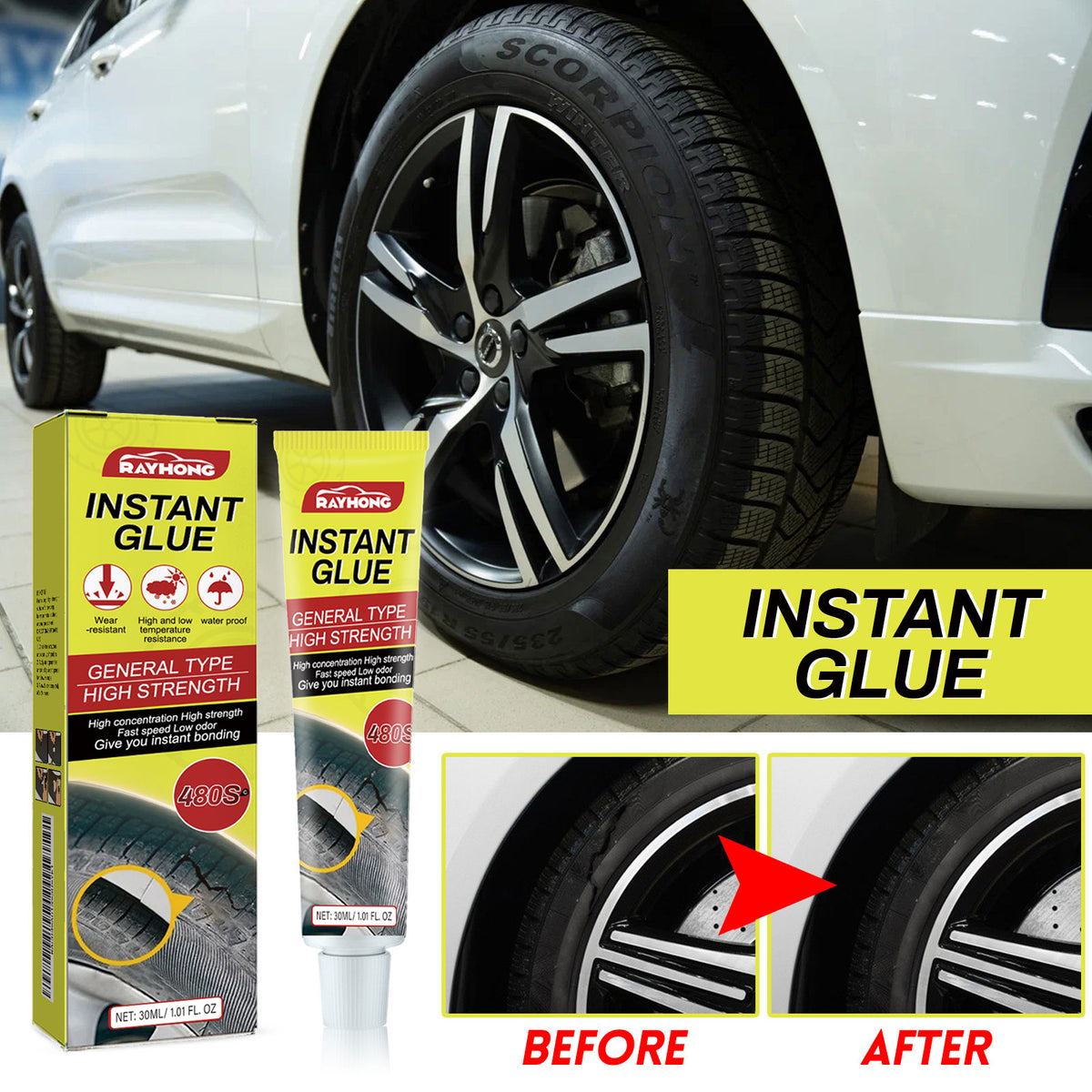 Tire Crack Repair Glue – Instant High-Strength Adhesive