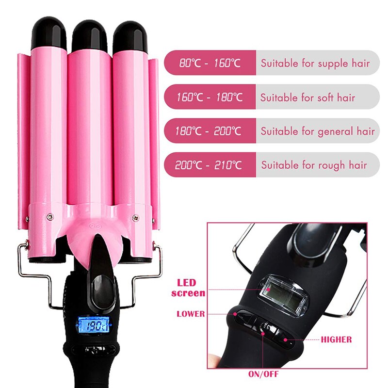 Triple Barrel Hair Waver for Glossy, Voluminous Waves