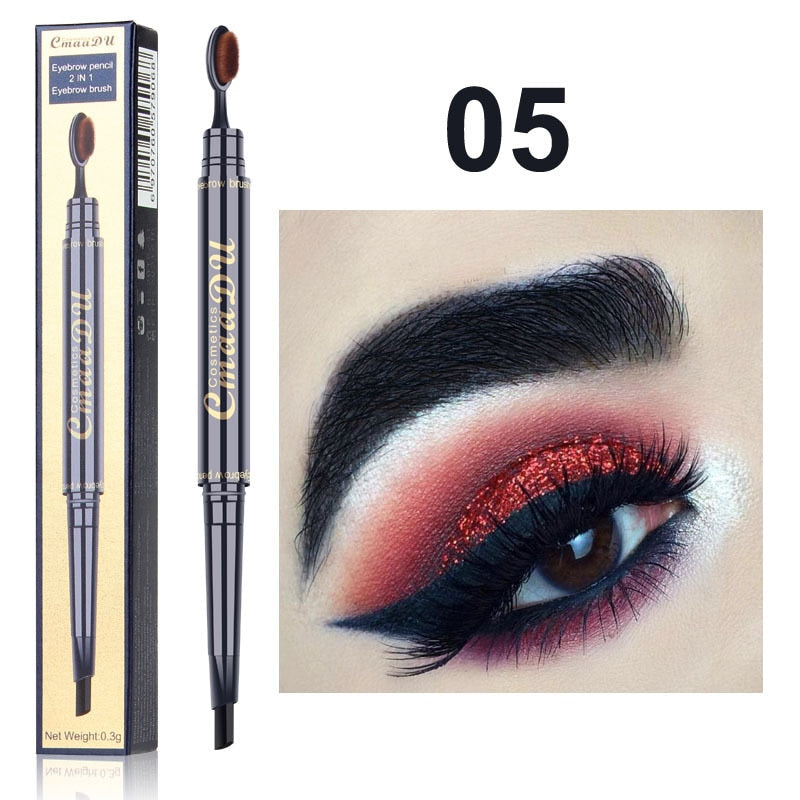 Eyebrow Pencil with Brush for Defined, Groomed Brows