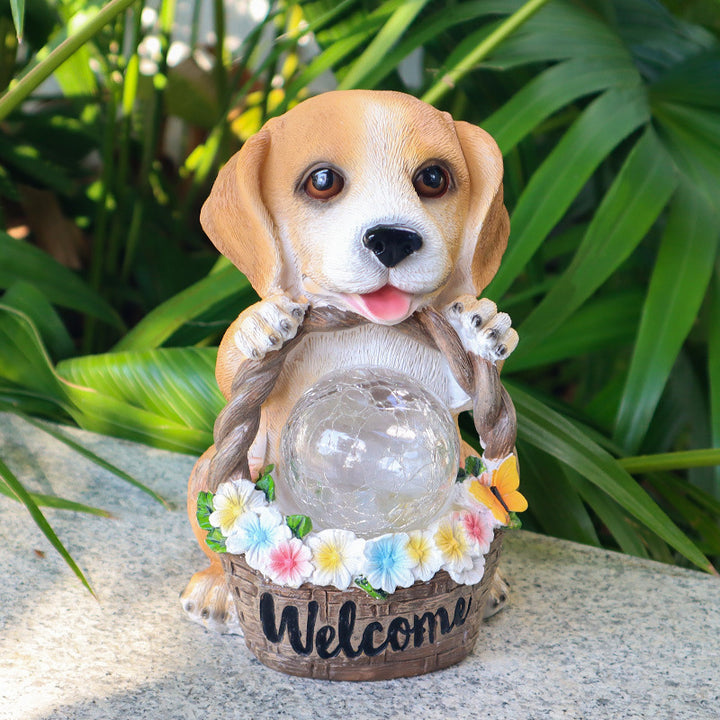 Solar Puppy Garden Night Light That Glows Outdoors