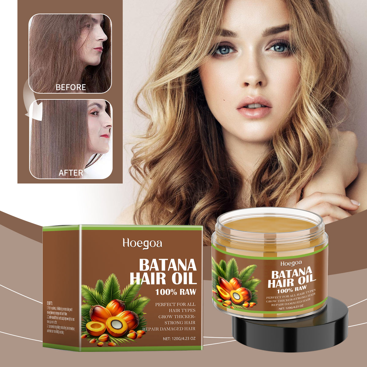 Batana Hair Oil for Dry, Damaged Hair & Scalp Care