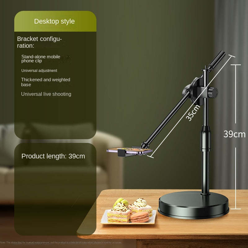 Overhead Phone Stand with Ring Light for Flat Lay Shots