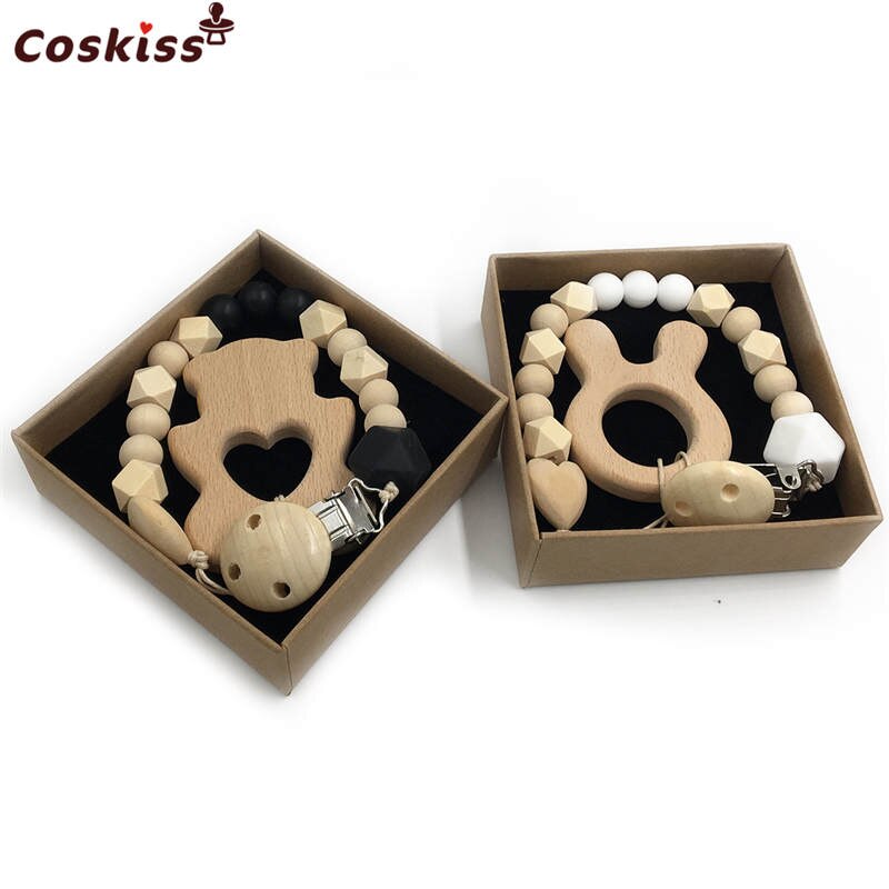 Wooden Baby Teether Set for Easy Little-Hand Grip