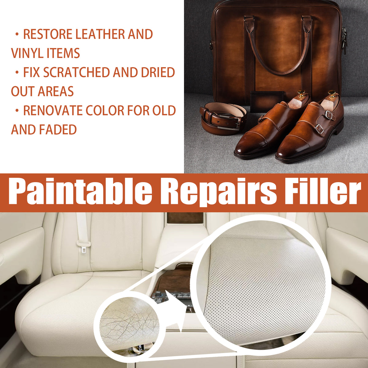 Leather Repair Cream for Scratches and Faded Color