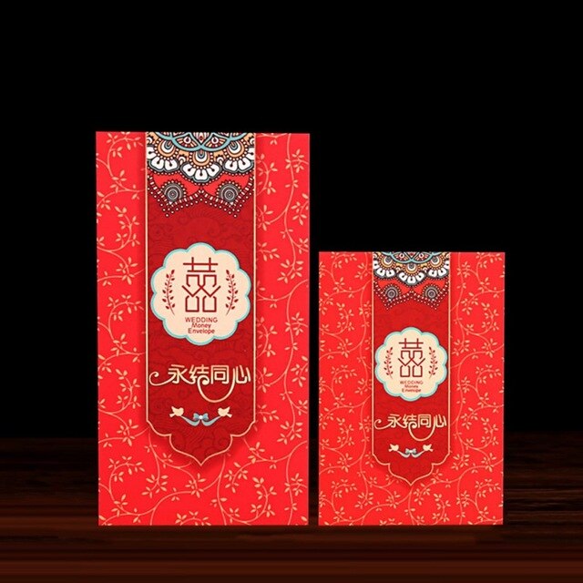 Red Brocade Gift Envelopes for Auspicious Giving
