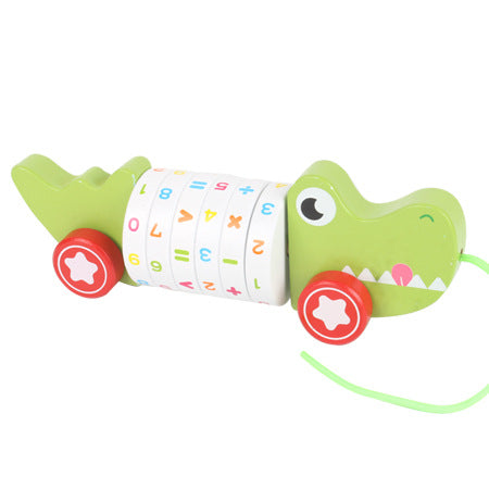 Wooden Pull-Along Animal Toys for Learning Numbers