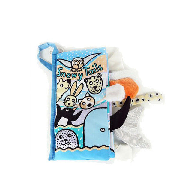 Soft Baby Sensory Fabric Book With Tactile Animal Tails