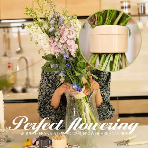 Spiral Stem Holder for Balanced Flower Bouquet Arranging