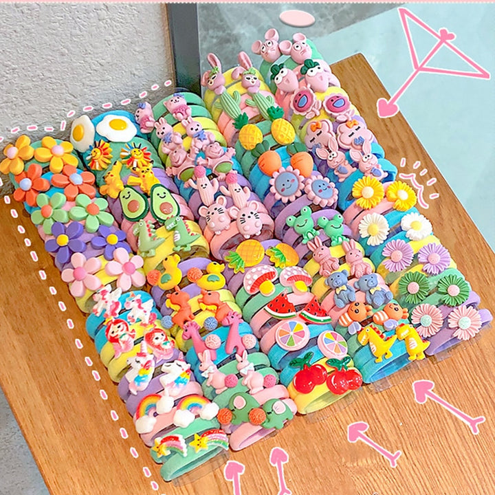 Rainbow Cartoon Hair Ties for Cheerful Everyday Styles