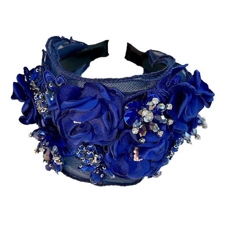 Crystal Flower Statement Headband for Special Events