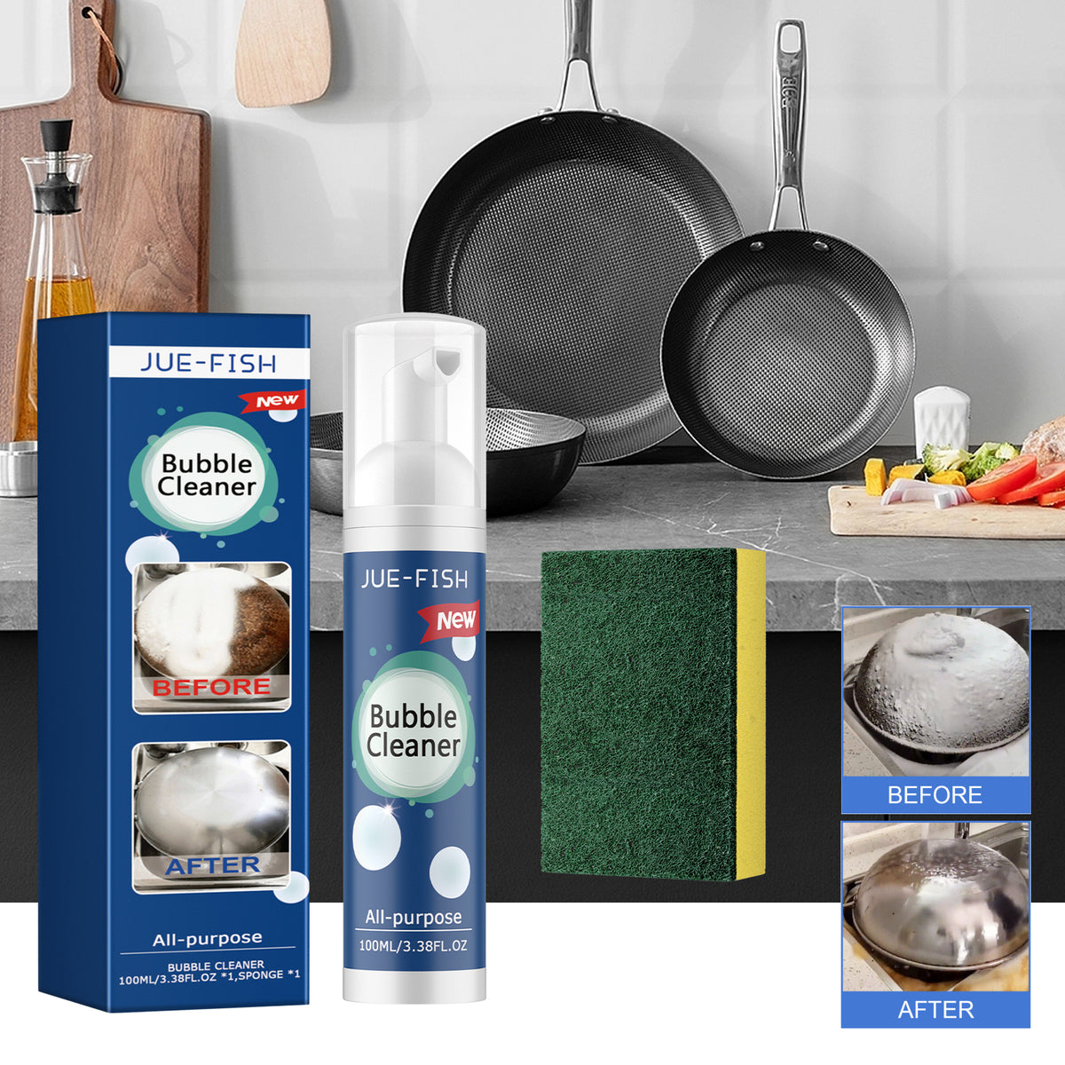Kitchen Foam Cleaner for Stubborn Grease, Scale & Grime