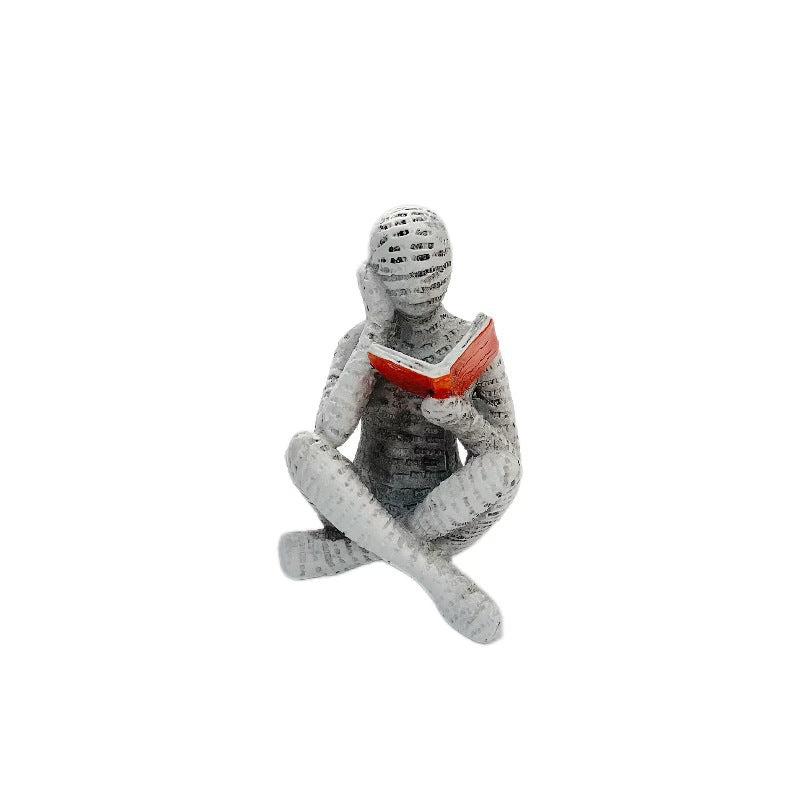 Reading Girl Resin Sculpture for Shelf & Tabletop Decor
