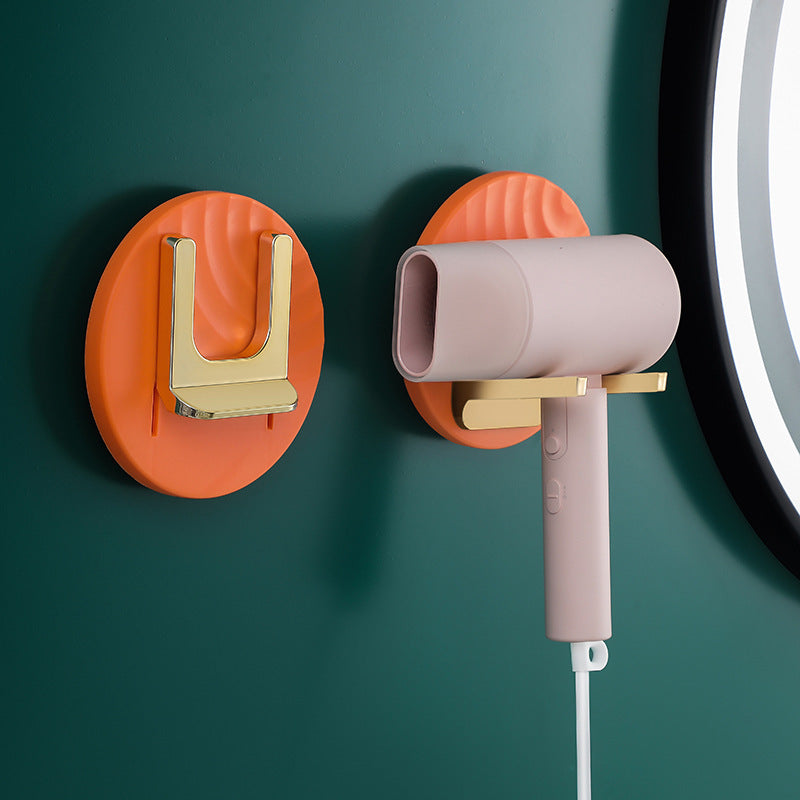Punch-Free Foldable Hair Dryer Holder for Bathroom Wall