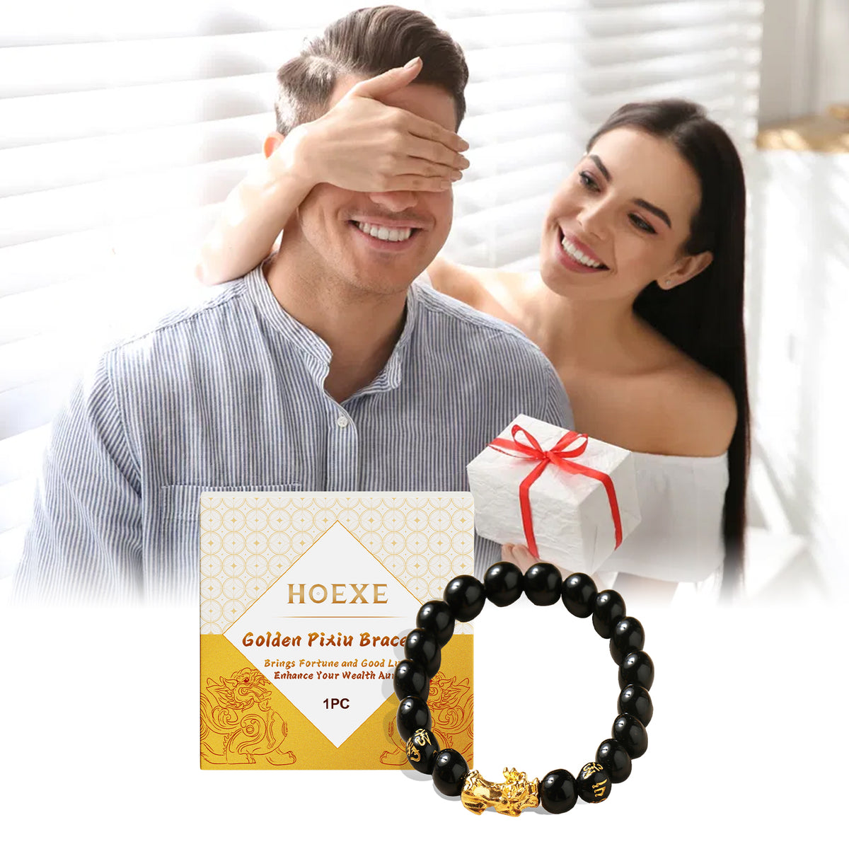 Gold Pixiu Beaded Bracelet for Fortune and Good Luck