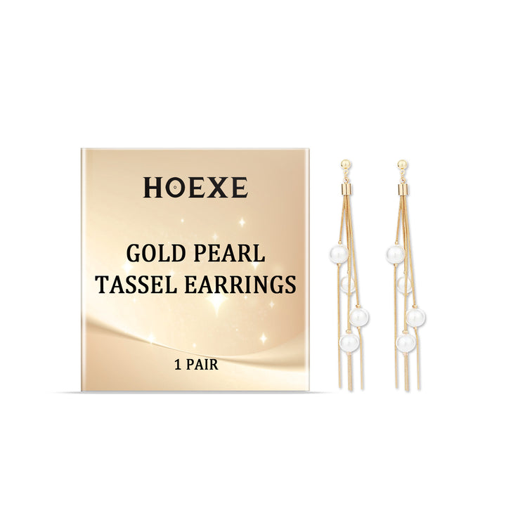 Gold Pearl Fringe Earrings for Elegant Statement Style