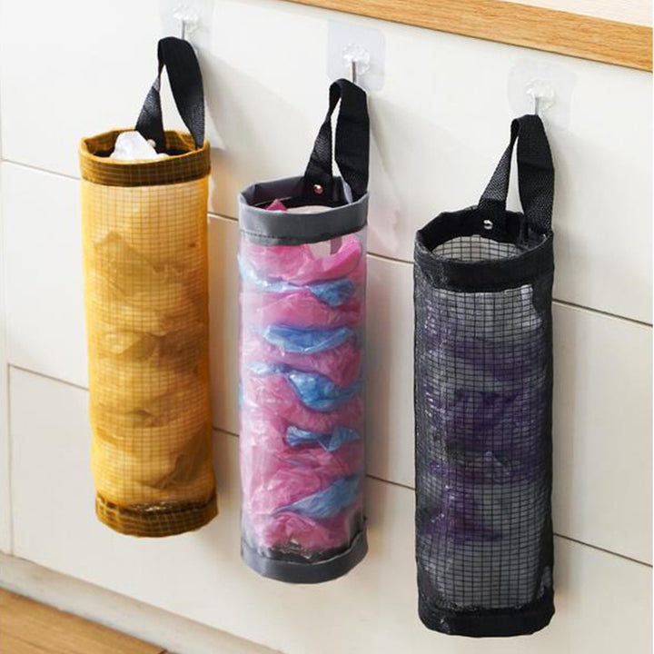 Hanging Plastic Bag Holder for Kitchen Cabinet Doors