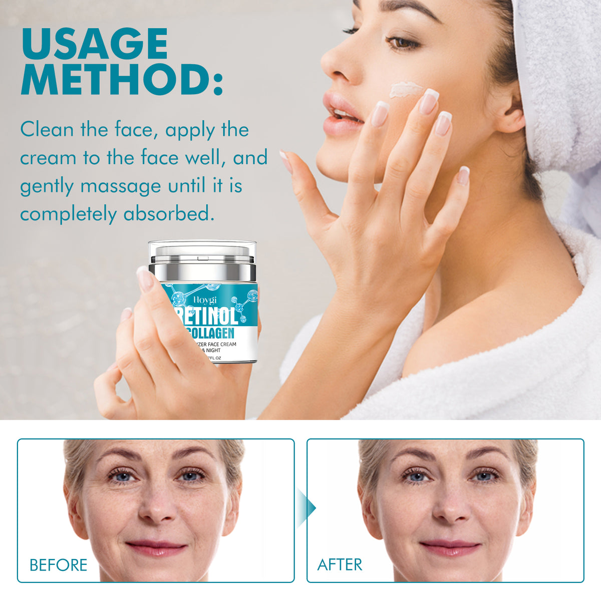 Retinol Collagen Face Moisturizer for Fine Lines & Dry Skin