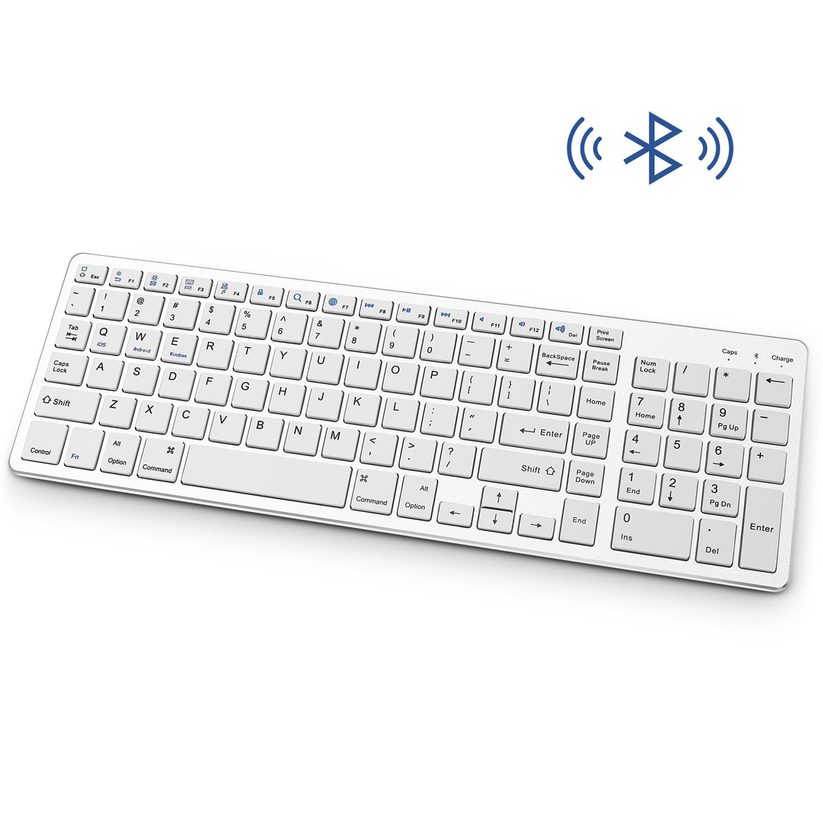 Full-Size Bluetooth Keyboard for iPad, Phone & Computer
